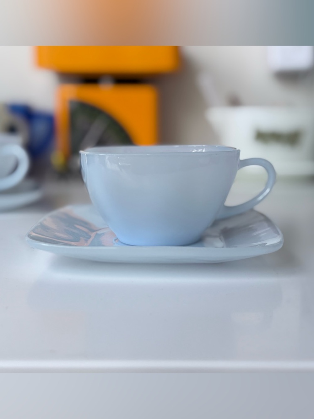 Vintage Fire King Azurite Charm Tea Cup & Saucer